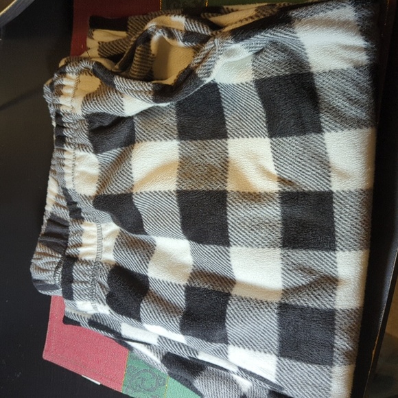 Sleep Chic Pajama fleece sleep pants Buffalo Check Plaid Black White Women's XL - Picture 6 of 8